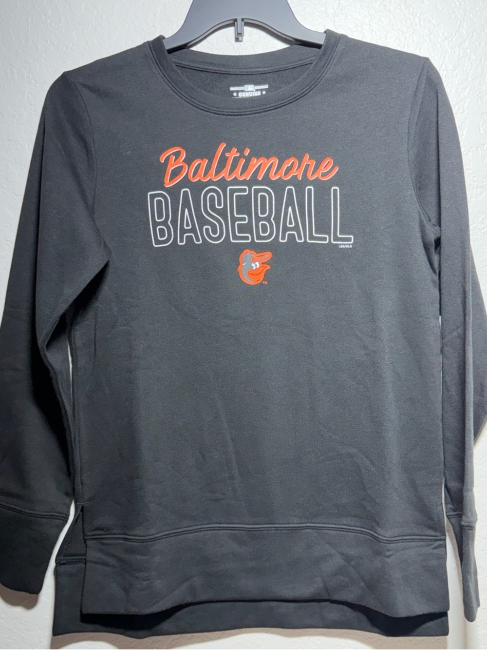 Genuine Merchandise Black Sweatshirt with White Team Label